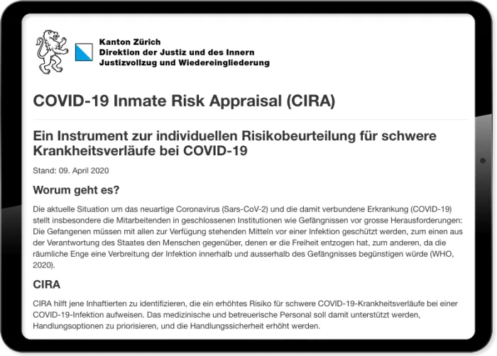 COVID-19 Inmate Risk Appraisal (CIRA)