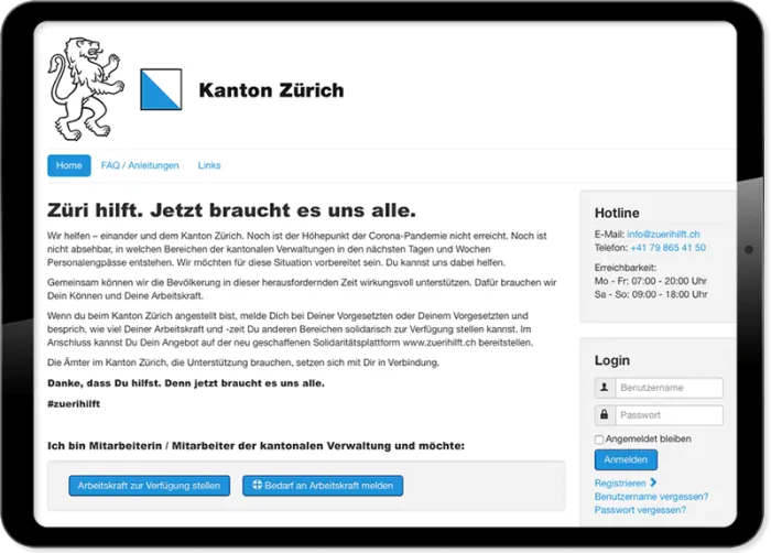 Solidaritätsplattform „Züri hilft“