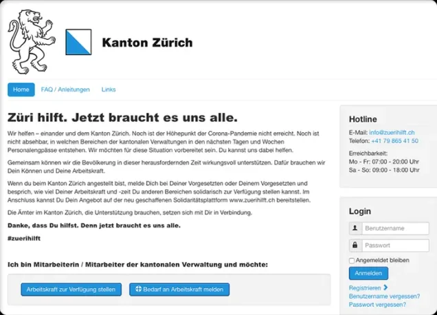 Solidaritätsplattform „Züri hilft“